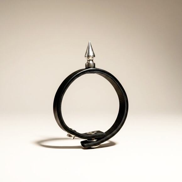 Chrome Hearts Other - Chrome Hearts Single Silver Spike Leather Bracelet .925